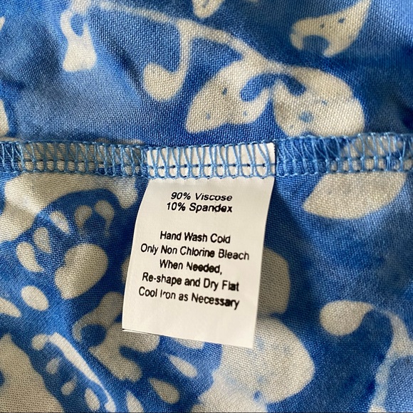 NWT Floral Wrap Jersey Knit Midi Dress Sky Blue Stretch Size S - Picture 6 of 7